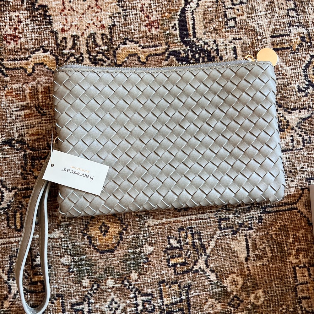 Francesca's Collections Silver Woven Wristlet